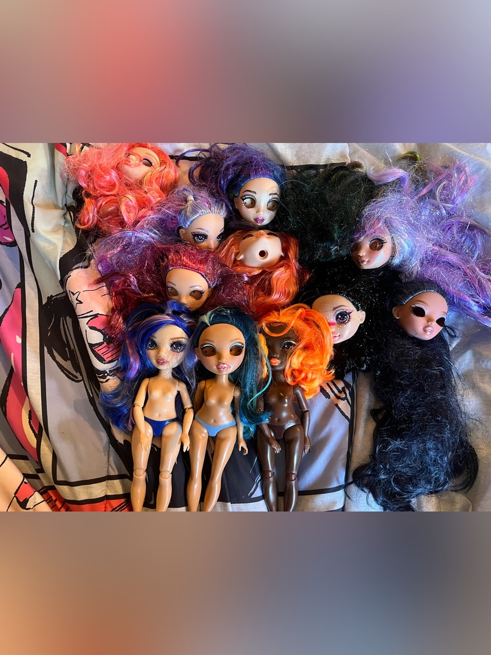 Lot of Rainbow High head parts